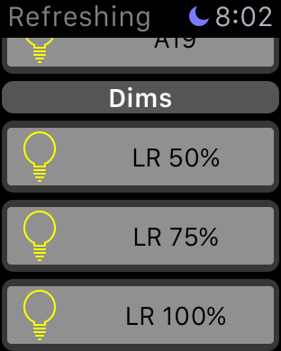 Set specfic actions for a desired dim level.