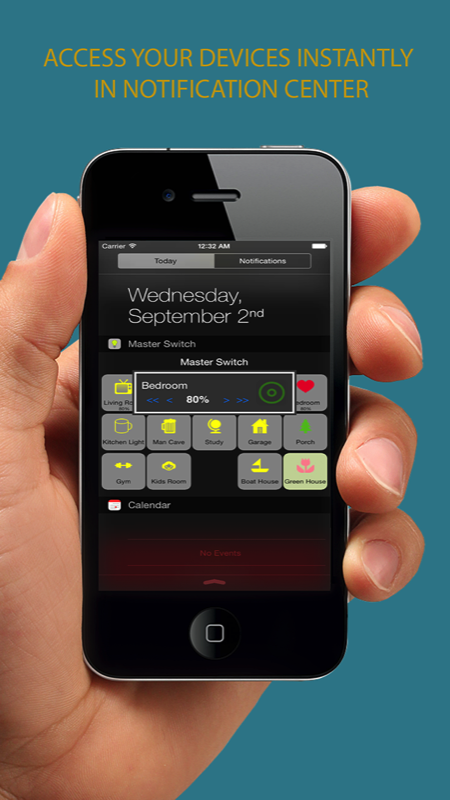Get instant access to your devices via the notification center.